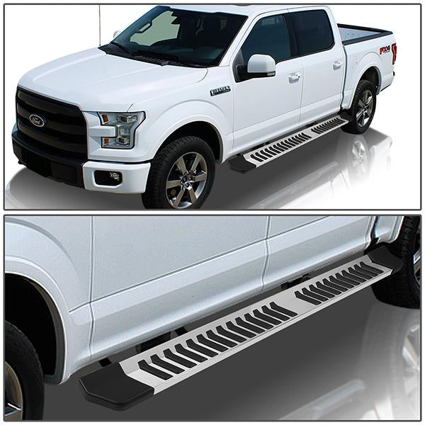 04-14 Ford F-150 Super Cab Running Boards - 6 in.  - Aluminum & Stainless Steel - 6