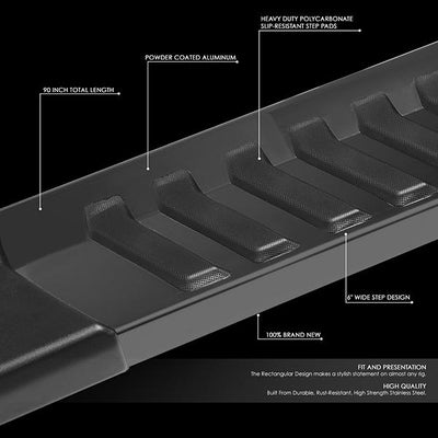 6 in. Wide Flat Side Step Bar Running Boards <br>04-14 Ford F150 Crew Cab