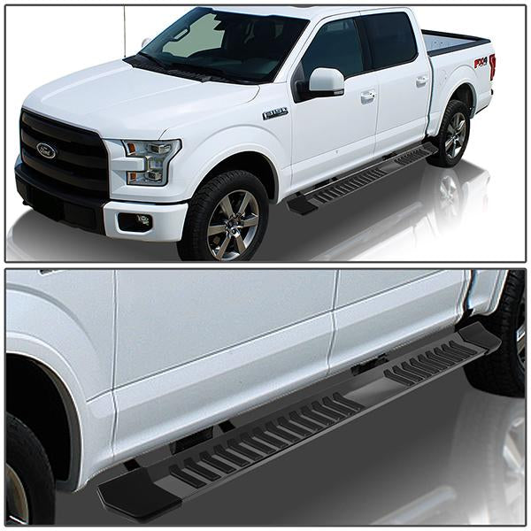 99-16 Ford F-250 F-350 F-450 F-550 Super Duty Super Cab Running Boards - 6 in.  - Aluminum & Stainless Steel - 6