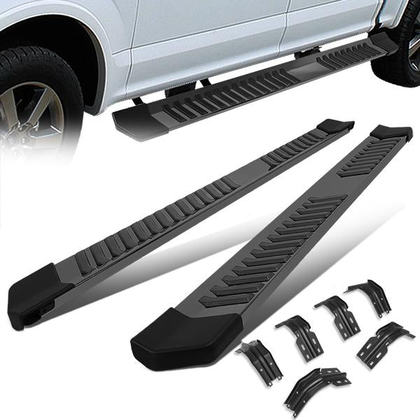 99-16 Ford F-250 F-350 F-450 F-550 Super Duty Super Cab Running Boards - 6 in.  - Aluminum & Stainless Steel - 1