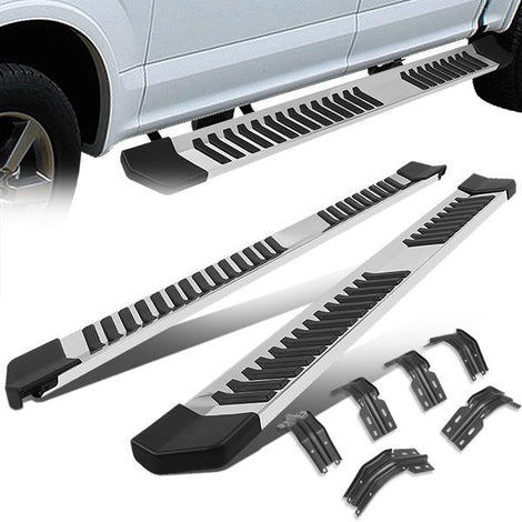99-16 Ford F-250 F-350 F-450 F-550 Super Duty Super Cab Running Boards - 6 in.  - Aluminum & Stainless Steel - 1