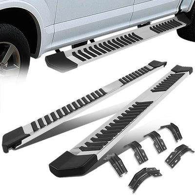 99-16 Ford F-250 F-350 F-450 F-550 Super Duty Super Cab Running Boards - 6 in.  - Aluminum & Stainless Steel - 1