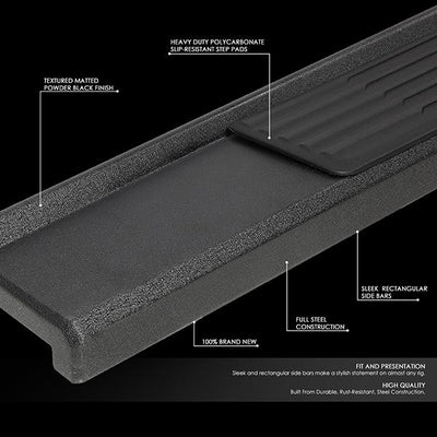 18-19 Jeep Wrangler 4-Door 6.25 in.  Running Boards Side Step Nerf Bars - 6.25 in.  - Pair - STEPB-ZTL-8106-BKIR - 2