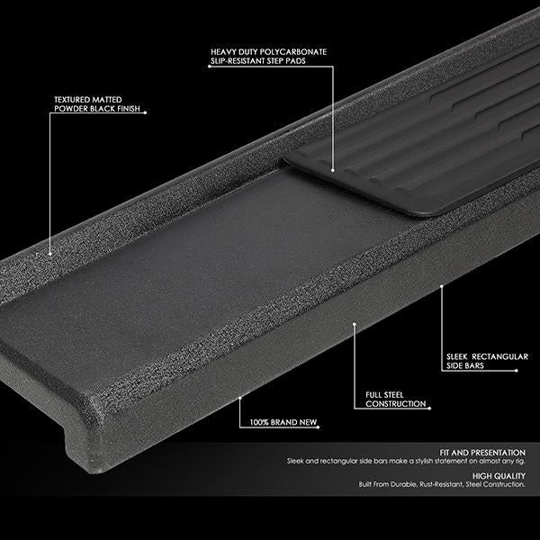 18-19 Jeep Wrangler 4-Door 6.25 in.  Running Boards Side Step Nerf Bars - 6.25 in.  - Pair - STEPB-ZTL-8106-BKIR - 2