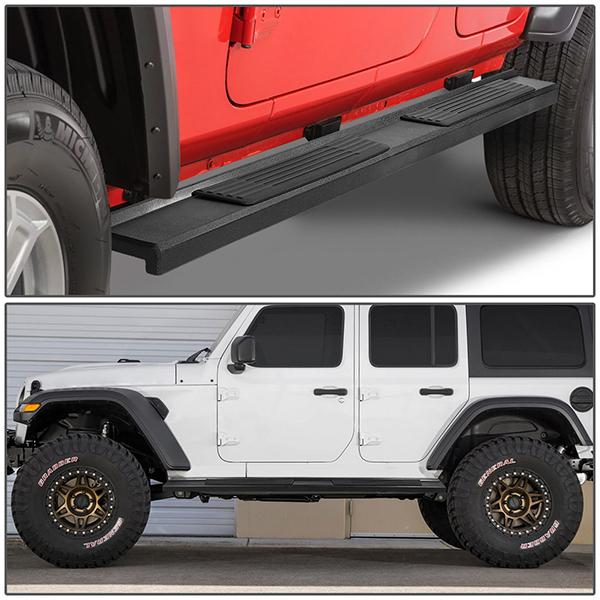18-19 Jeep Wrangler 4-Door 6.25 in.  Running Boards Side Step Nerf Bars - 6.25 in.  - Pair - STEPB-ZTL-8106-BKIR - 6