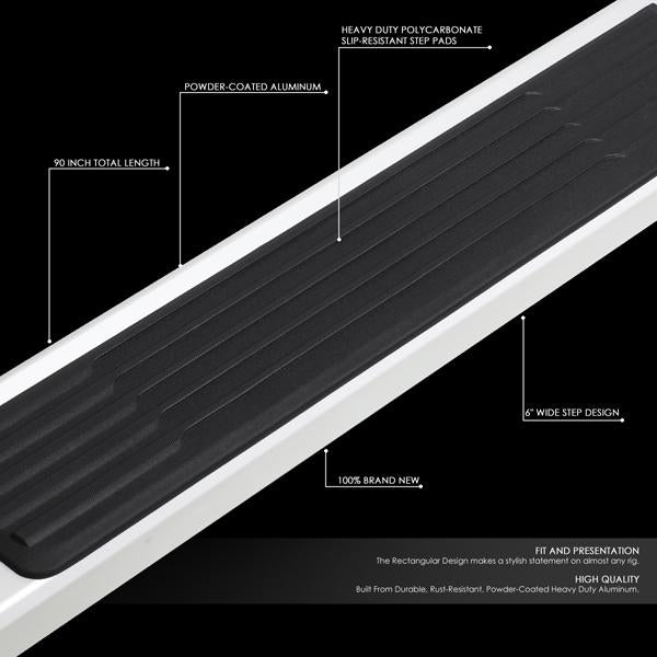 2019 Silverado Sierra Crew Cab Running Boards - 6 in.  - Side Step Bar - Aluminum - Pair - STEPB-ZTL-8109-AL - 2