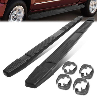 2019 Silverado Sierra Crew Cab Running Boards - 6 in.  - Side Step Bar - Aluminum - Pair - STEPB-ZTL-8109-BK - 1