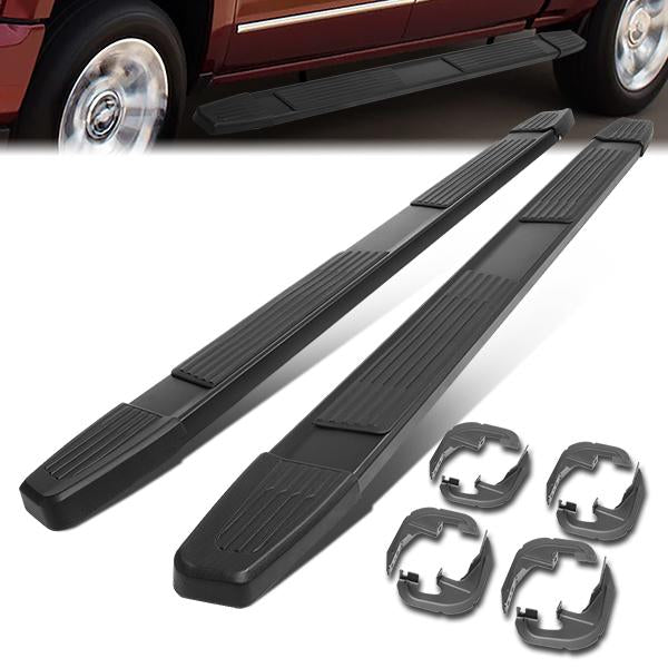 2019 Silverado Sierra Crew Cab Running Boards - 6 in.  - Side Step Bar - Aluminum - Pair - STEPB-ZTL-8109-BK - 1