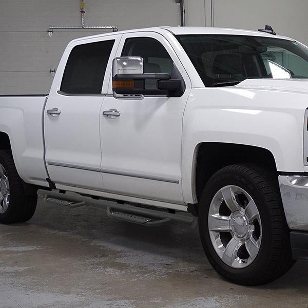 3 in. Round Side Step Nerf Bar w/Drop Steps <br>07-19 Chevy Silverado GMC Sierra Crew Cab