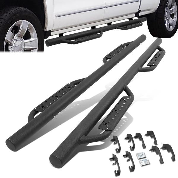 3 in. Round Side Step Nerf Bar w/Drop Steps <br>07-19 Chevy Silverado GMC Sierra Crew Cab