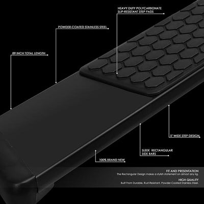 5 in. Wide Flat Side Step Bar Running Boards <br>99-16 Ford F250-F550 Super Duty Crew Cab