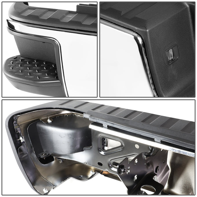 D-Motoring - Rear Bumper - With Corner Side Step Pads - Chevy Silverado 1500 / 2500 / 3500 / GMC Sierra 1500 / 2500 / 3500 - 4