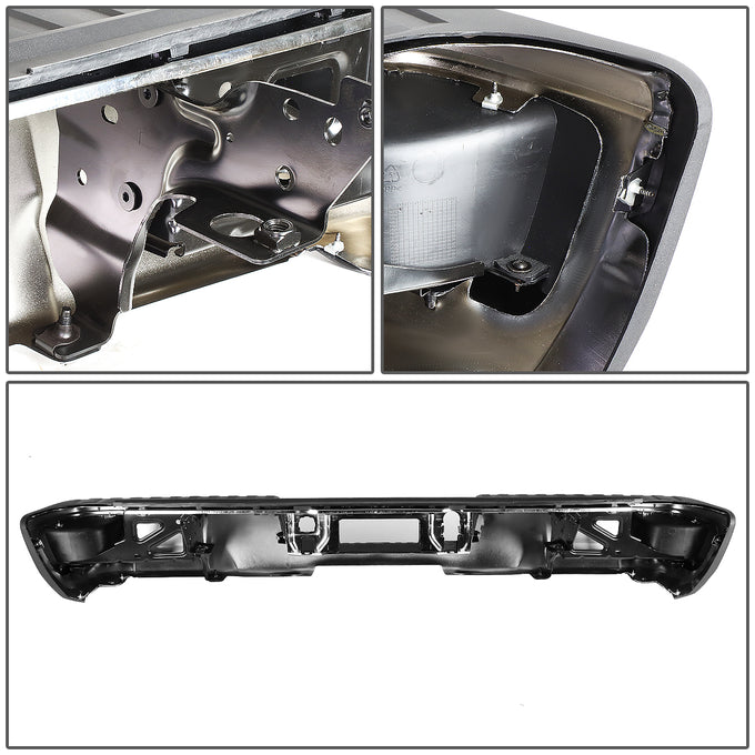 D-Motoring - Rear Bumper - With Corner Side Step Pads - Chevy Silverado 1500 / 2500 / 3500 / GMC Sierra 1500 / 2500 / 3500 - 5