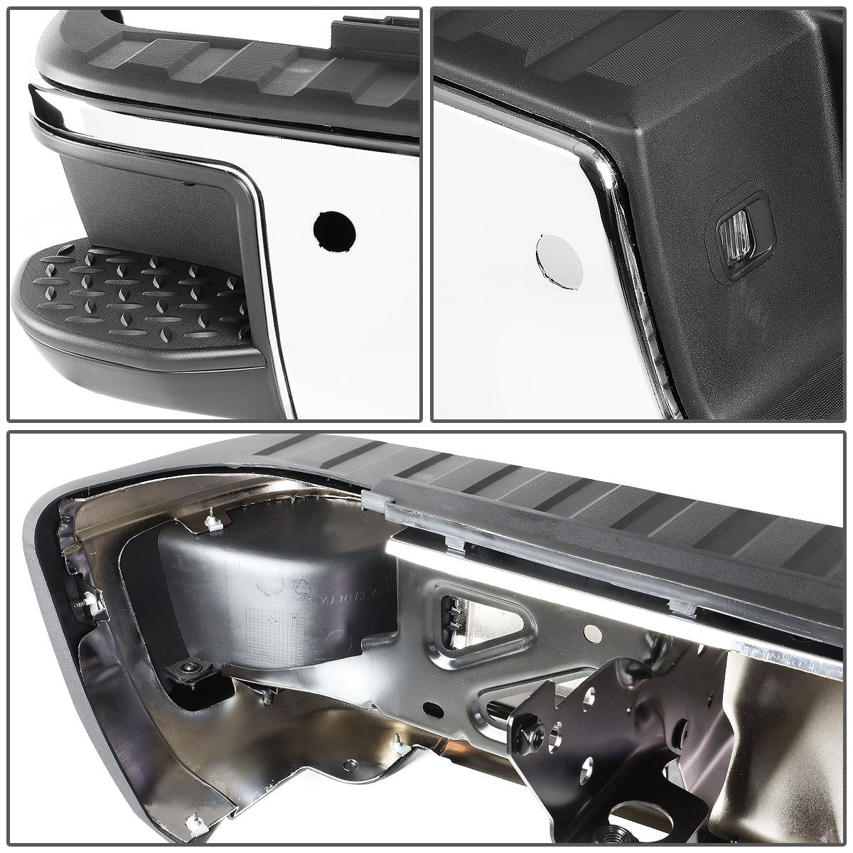 Speed Daddy Chrome Rear Step Bumper With Corner Step For 2014-2018 Chevy Silverado GMC Sierra 1500