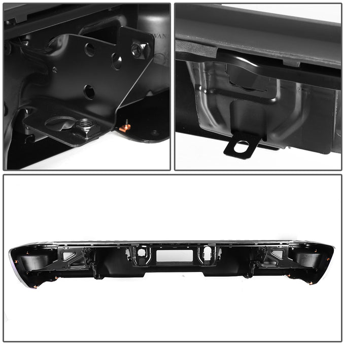 D-Motoring - Rear Bumper - With Corner Side Step Pads - Without Parking Sensor Holes - Chevy Silverado 1500 / 2500 / 3500 / GMC Sierra 1500 / 2500 / 3500 - 5
