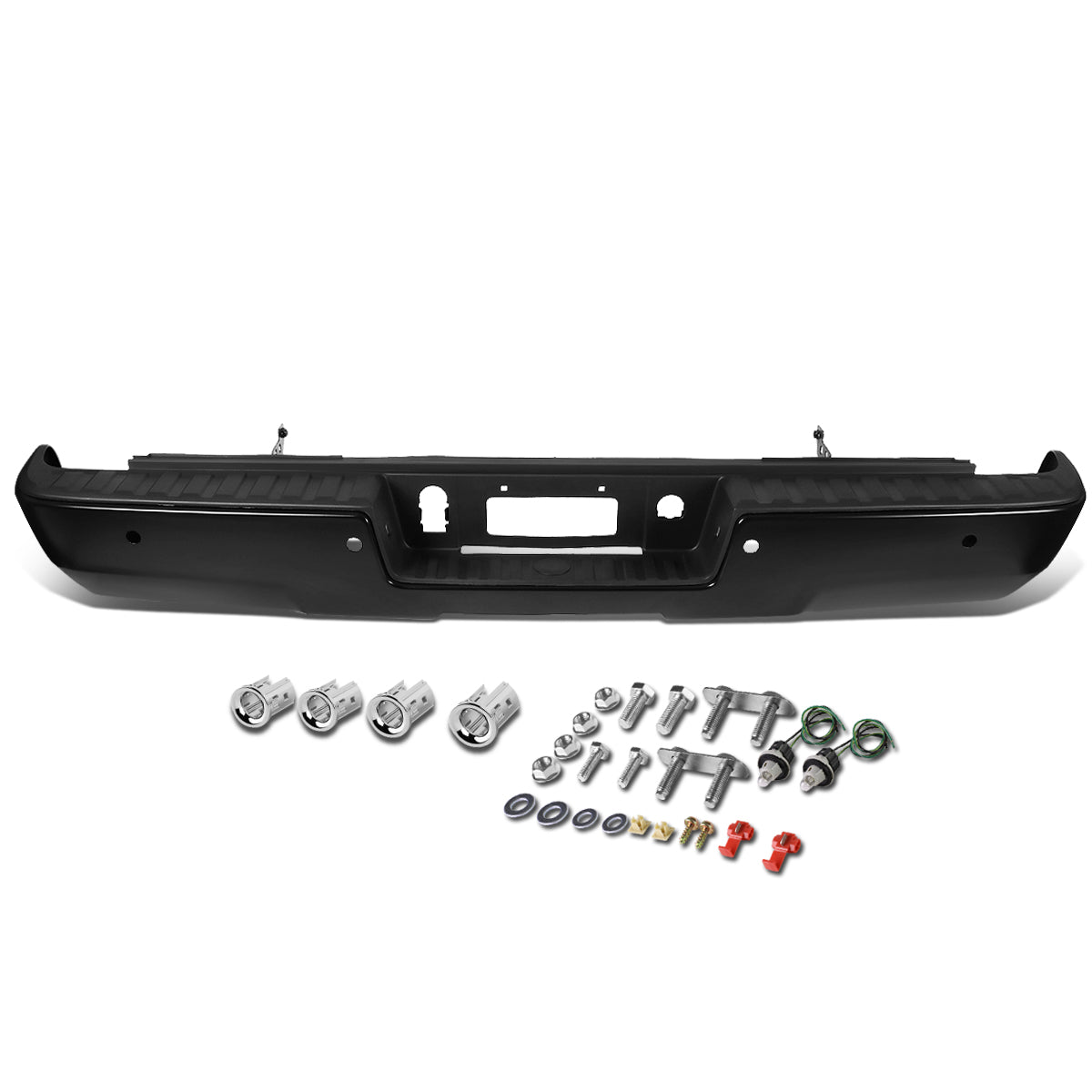 D-Motoring - Rear Bumper - With Parking Sensor Holes - Coated - Chevy Silverado 1500 / 2500 / 3500 / GMC Sierra 1500 / 2500 / 3500 - 1