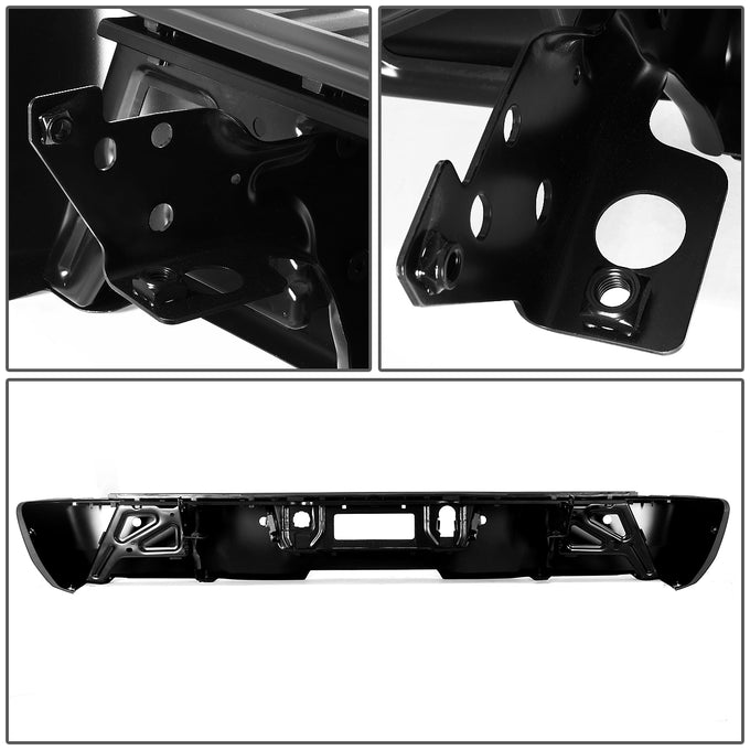 D-Motoring - Rear Bumper - With Parking Sensor Holes - Coated - Chevy Silverado 1500 / 2500 / 3500 / GMC Sierra 1500 / 2500 / 3500 - 5