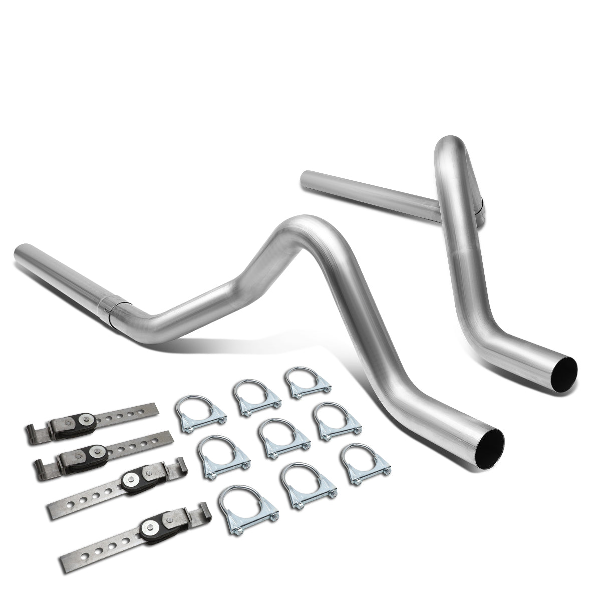 D-Motoring - Tail Pipes - 2.5  Inlet - 2.5  Main Piping - Stainless Steel - 00-03 Dodge Dakota - 1