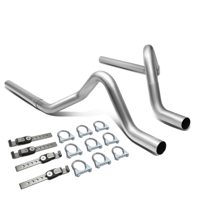 D-Motoring - Tail Pipes - 2.5  Inlet - 2.5  Main Piping - Stainless Steel - 00-03 Dodge Dakota - 1
