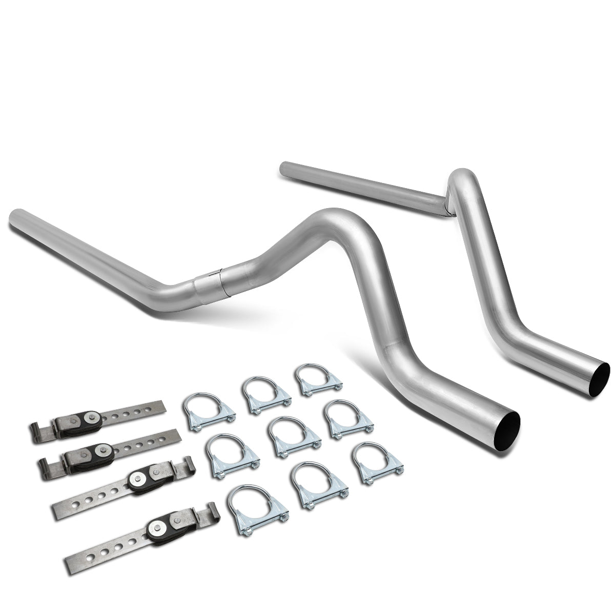 D-Motoring - Tail Pipes - 2.5  Inlet - 2.5  Main Piping - Stainless Steel - 04-08 Dodge Dakota - 1