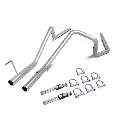 D-Motoring - 02-05 Dodge Ram 1500 2500 Tail Pipes - 2.25 OD Inlet - 2.25 OD Main Piping - Stainless Steel - 1