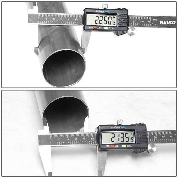 D-Motoring - Tail Pipes - 2.25  Inlet - 2.25  Main Piping - Stainless Steel - Chevy S10 / GMC S15 / Sonoma - 6