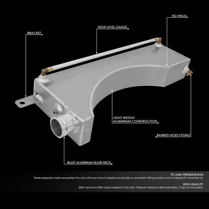 D-Motoring - 94-95 Ford Mustang V8Coolant Recovery Tank - Aluminum - 2