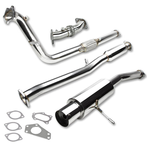 D-Motoring - Cat Back Exhaust System - W/ 4.5 Muffler Tip - Stainless Steel - 02-07 Subaru Impreza WRX / WRX STi - 1