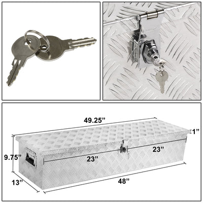 D-Motoring - Truck Bed Tool Box - 49 in.(L) x 13 in.(W) x 10 in.(H) - Built in Locks - Aluminum - Universal - 5