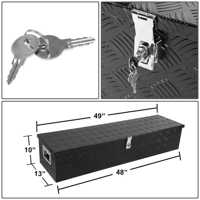 D-Motoring - Truck Bed Tool Box - 49 in.(L) x 13 in.(W) x 10 in.(H) - Built in Locks - Aluminum - Universal - 5