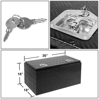 D-Motoring - Truck Bed Tool Box - 36 in.(L) x 18 in.(W) x 17 in.(H) - Built in Locks - Aluminum - Universal - 5