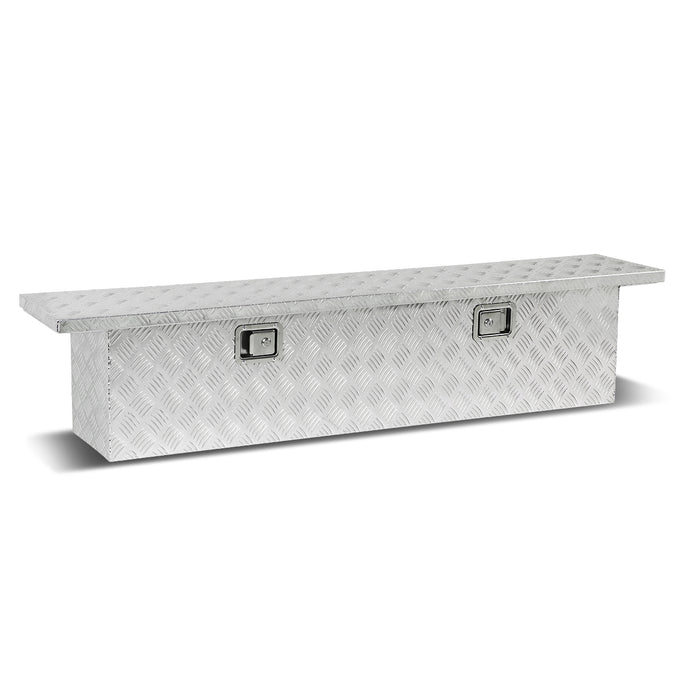 D-Motoring - Truck Bed Tool Box - 63 in.(L) x 12 in.(W) x 14 in.(H) - Built in Locks - Aluminum - Universal - 1