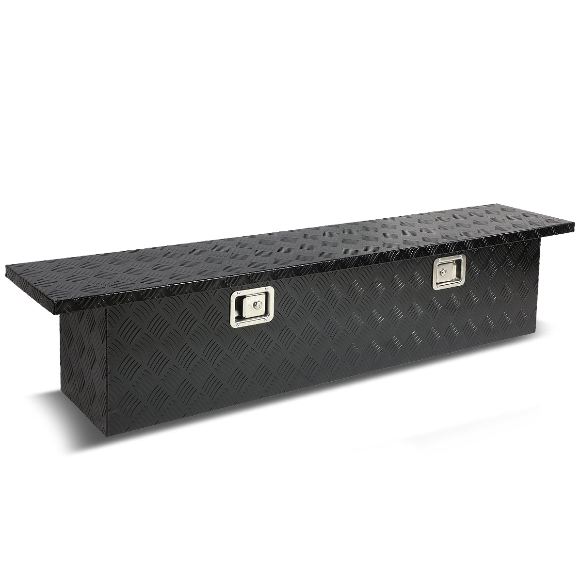 D-Motoring - Truck Bed Tool Box - 63 in.(L) x 12 in.(W) x 14 in.(H) - Built in Locks - Aluminum - Universal - 1