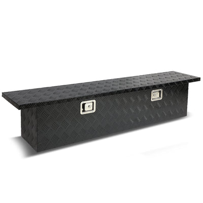 D-Motoring - Truck Bed Tool Box - 63 in.(L) x 12 in.(W) x 14 in.(H) - Built in Locks - Aluminum - Universal - 1