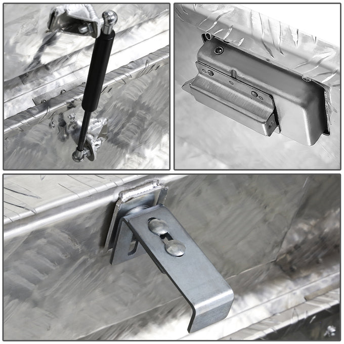 D-Motoring - Truck Bed Tool Box - 63 in.(L) x 12 in.(W) x 16.5 in.(H) - Built in Locks - Aluminum - Universal - 4