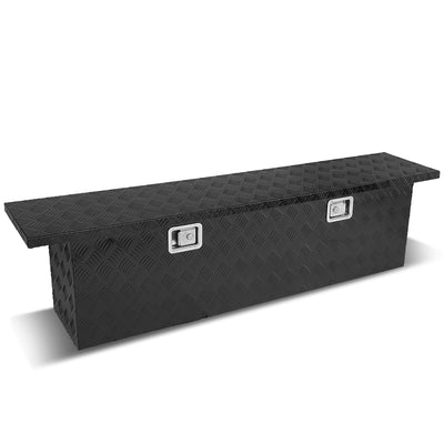 D-Motoring - Truck Bed Tool Box - 63 in.(L) x 12 in.(W) x 16.5 in.(H) - Built in Locks - Aluminum - Universal - 1