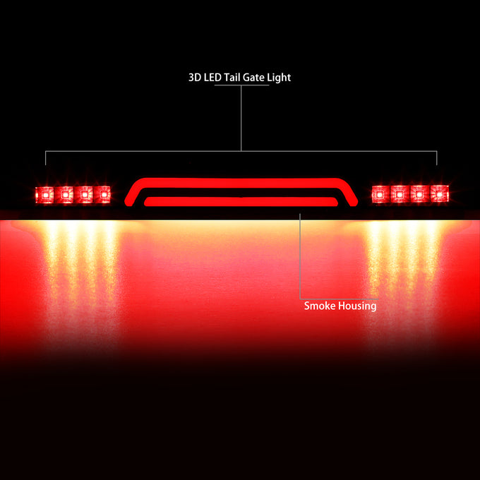 D-Motoring - 03-06 Dodge RamTailgate Lamp - 3D LED - Tinted Housing - Plug-n-Play - 2
