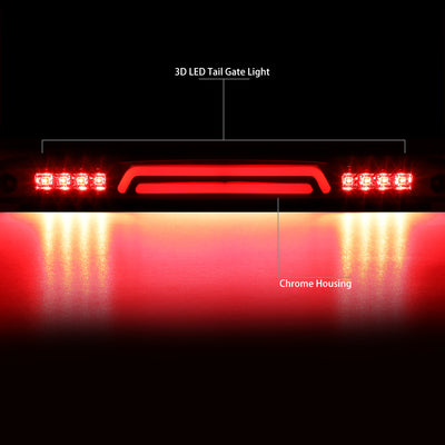 D-Motoring - 03-06 Dodge RamTailgate Lamp - 3D LED - Chrome Housing - Plug-n-Play - 2