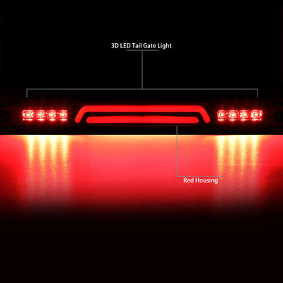 D-Motoring - 03-06 Dodge RamTailgate Lamp - 3D LED - Red Housing - Plug-n-Play - 2