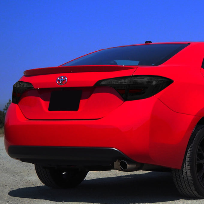D-Motoring - Tail lights - LED DRL - Chrome Red Housing - Smoked Lens - Plug-n-Play - Pair - 14-16 Toyota Corolla Sedan - 4