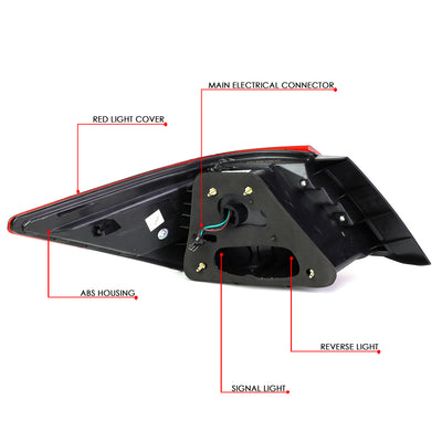 D-Motoring - Tail Lights - 3D LED Bar - Smoked Lens - Plug-n-Play - Pair - 08-12 Honda Accord 4-Dr Sedan - 6
