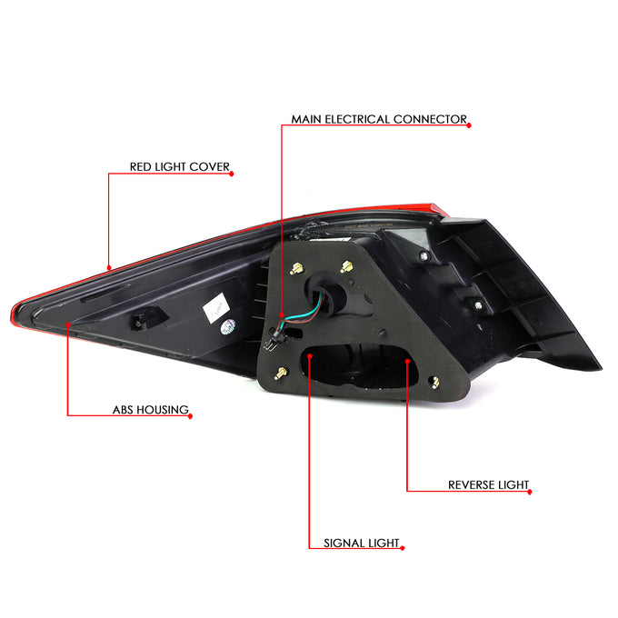 D-Motoring - Tail Lights - 3D LED Bar - Smoked Lens - Plug-n-Play - Pair - 08-12 Honda Accord 4-Dr Sedan - 6