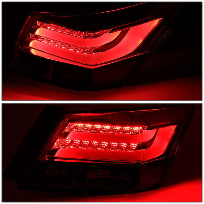 D-Motoring - 08-12 Honda Accord 4-Dr Sedan Tail Lights - 3D LED Bar - Smoked Lens - Plug-n-play - Pair - 3