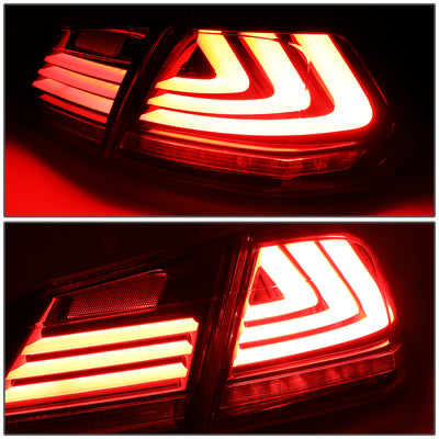 D-Motoring - Tail Lights - LED Turn Signal+3D Bar - Red Lens - Plug-n-Play - Pair - 13-15 Honda Accord 4-Dr Sedan - 3