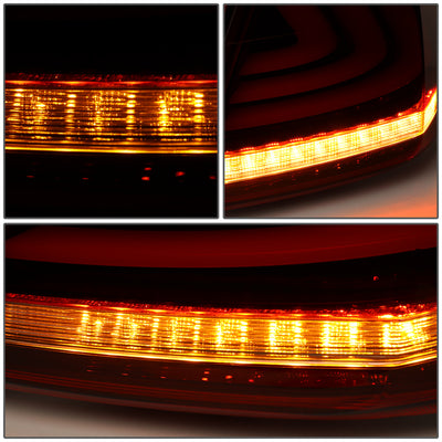 D-Motoring - Tail Lights - LED Turn Signal+3D Bar - Red Lens - Plug-n-Play - Pair - 13-15 Honda Accord 4-Dr Sedan - 4