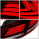 D-Motoring - Tail Lights - LED Turn Signal+3D Bar - Red Lens - Plug-n-Play - Pair - 13-15 Honda Accord 4-Dr Sedan - 5