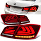 LED Sequential Turn Signal Tail Lights (Red, Clear) <br>13-15 Honda Accord Sedan