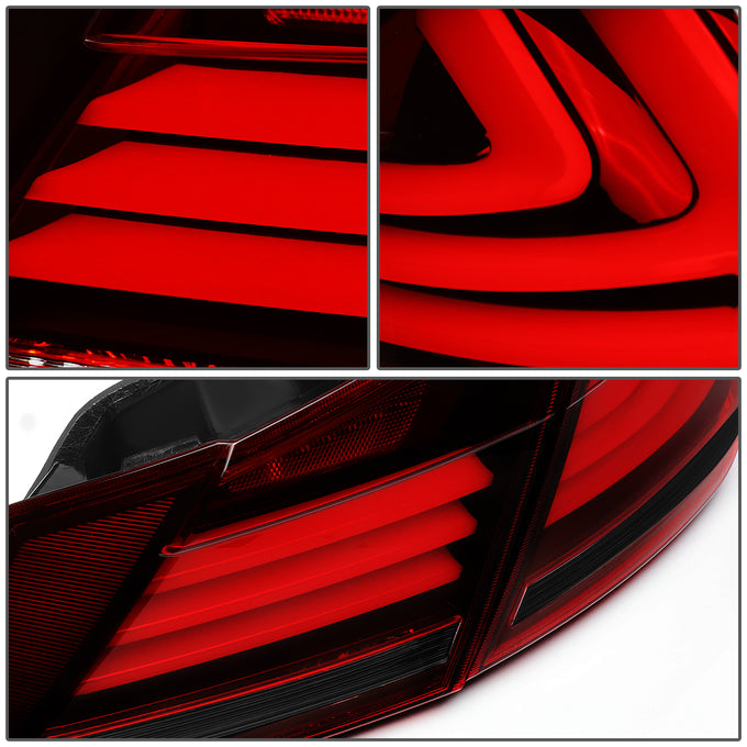 D-Motoring - Tail Lights - LED Turn Signal+3D Bar - Smoked Lens - Plug-n-Play - Pair - 13-15 Honda Accord 4-Dr Sedan - 5