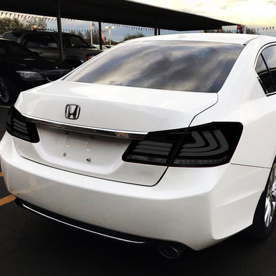 D-Motoring - Tail lights - Sequential LED Turn Signal+3D Bar - Smoked Lens - Plug-n-play - Pair - 13-15 Honda Accord 4-Dr Sedan - 7