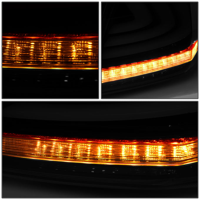 D-Motoring - Tail lights - Sequential LED Turn Signal+3D Bar - Smoked Lens - Plug-n-play - Pair - 13-15 Honda Accord 4-Dr Sedan - 4